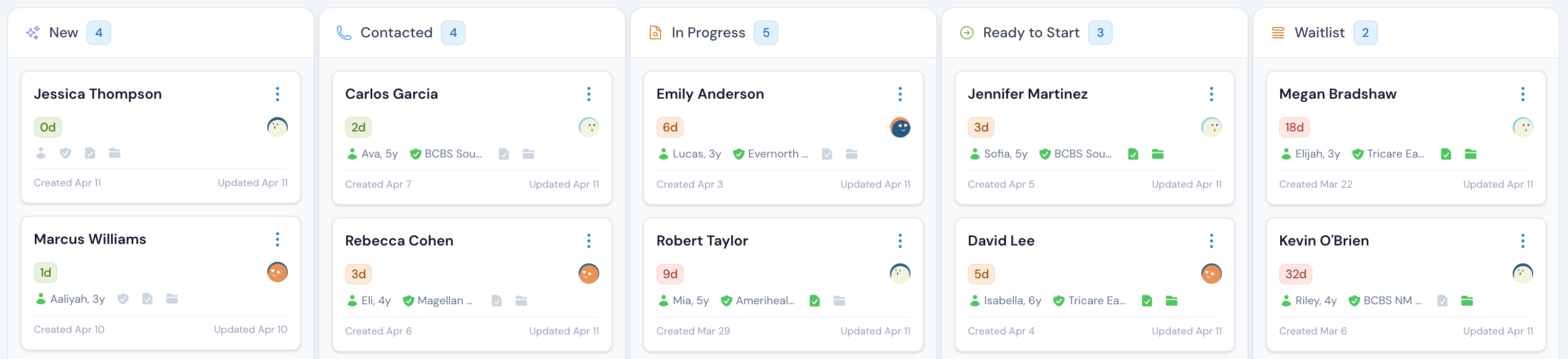 Screenshot: Lead Pipeline Kanban Board